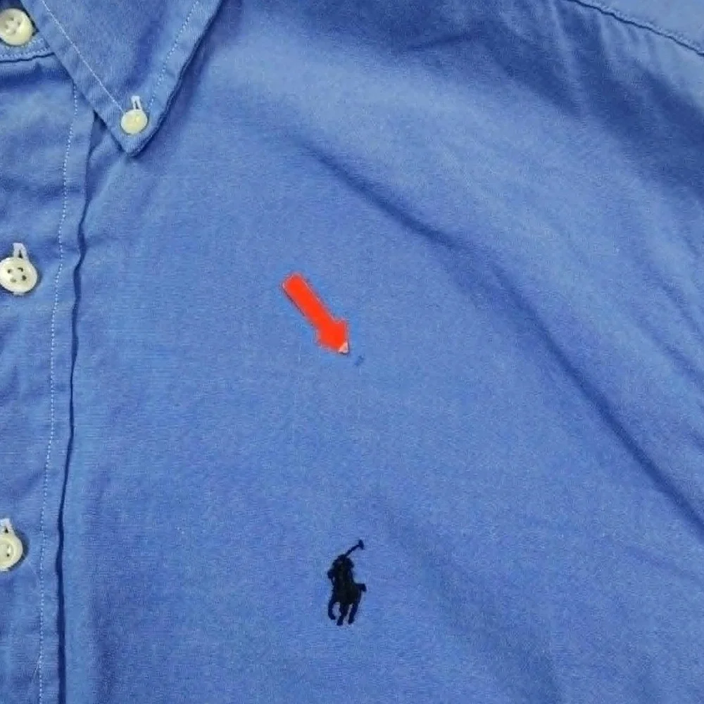 Polo Ralph Lauren Yarmouth Blue Mens 16 34/35 Button Down Oxford Shirt Pony READ